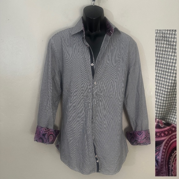 Michelson's London Contrast Long Sleeve Shirt Large Gently worn 100% cotton - Picture 1 of 5